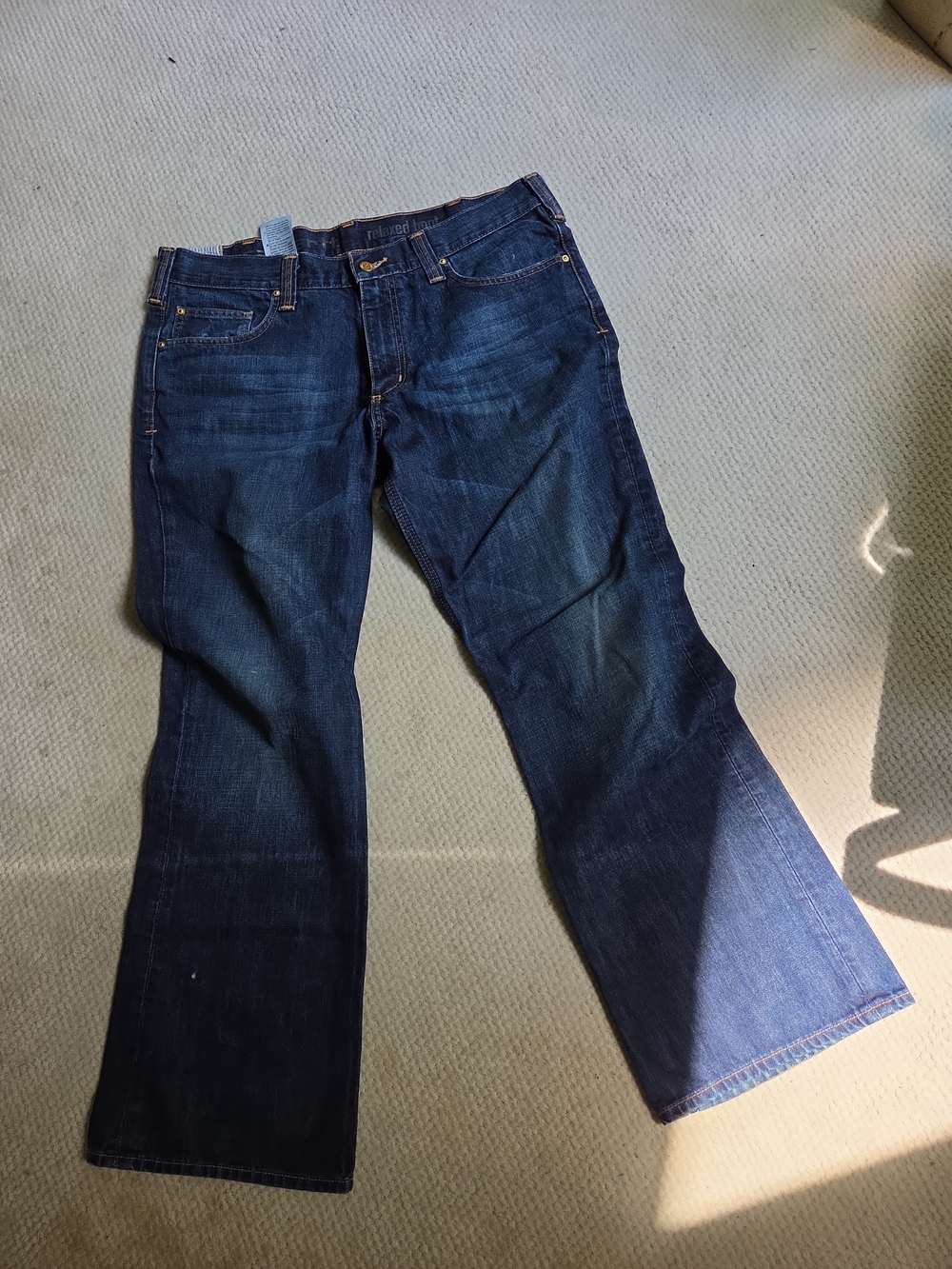 Carhartt Men's RelaxedBootcut 36 X 30 Dark Blue 100% Cotton Jeans  B31 Drt Dress